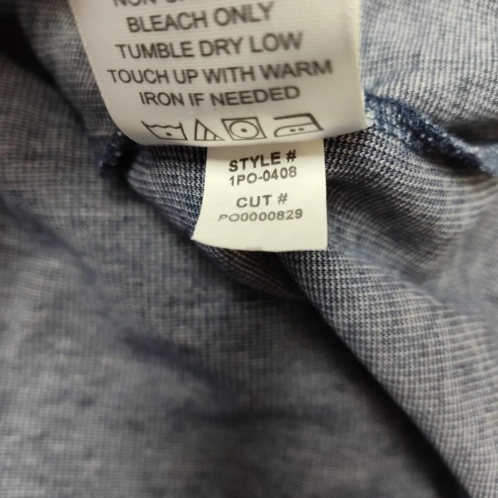 Mizzen+Main Hoodie Mens Medium Blue Henley Pullover Hooded Button 1P0-0408 - Picture 7 of 10